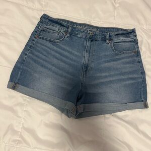 American Eagle Outfitters Blue Jean Shorts with Cuffed Hem